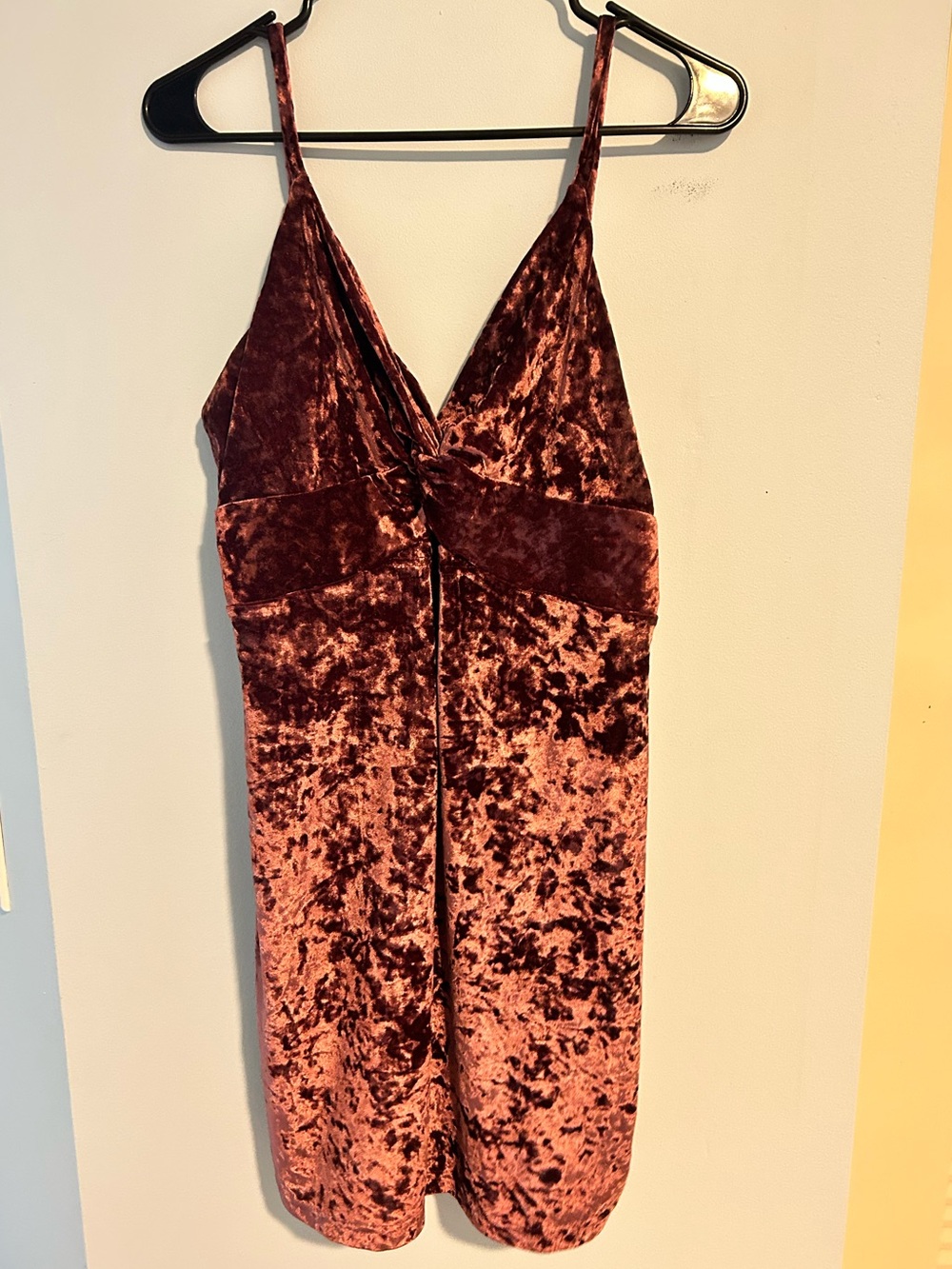 Free People Crushed Velvet Dress in Rose Brown